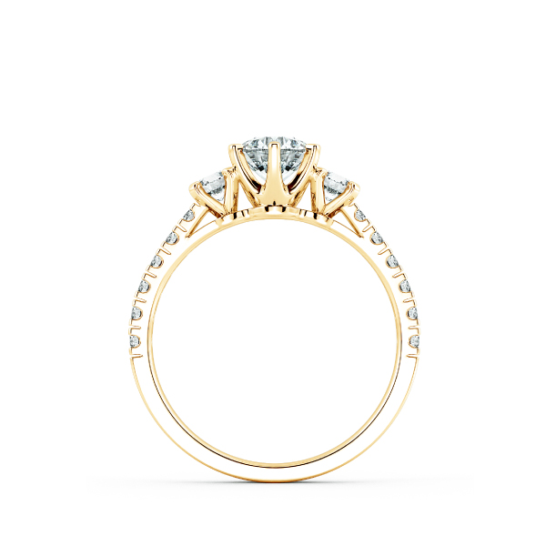 Nhẫn đính hôn Threestone đai tấm NCH3201 5